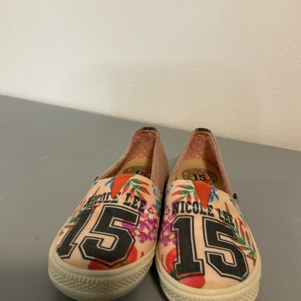 Nicole Lee Kids Slip-On Sneakers - Floral and Number Design